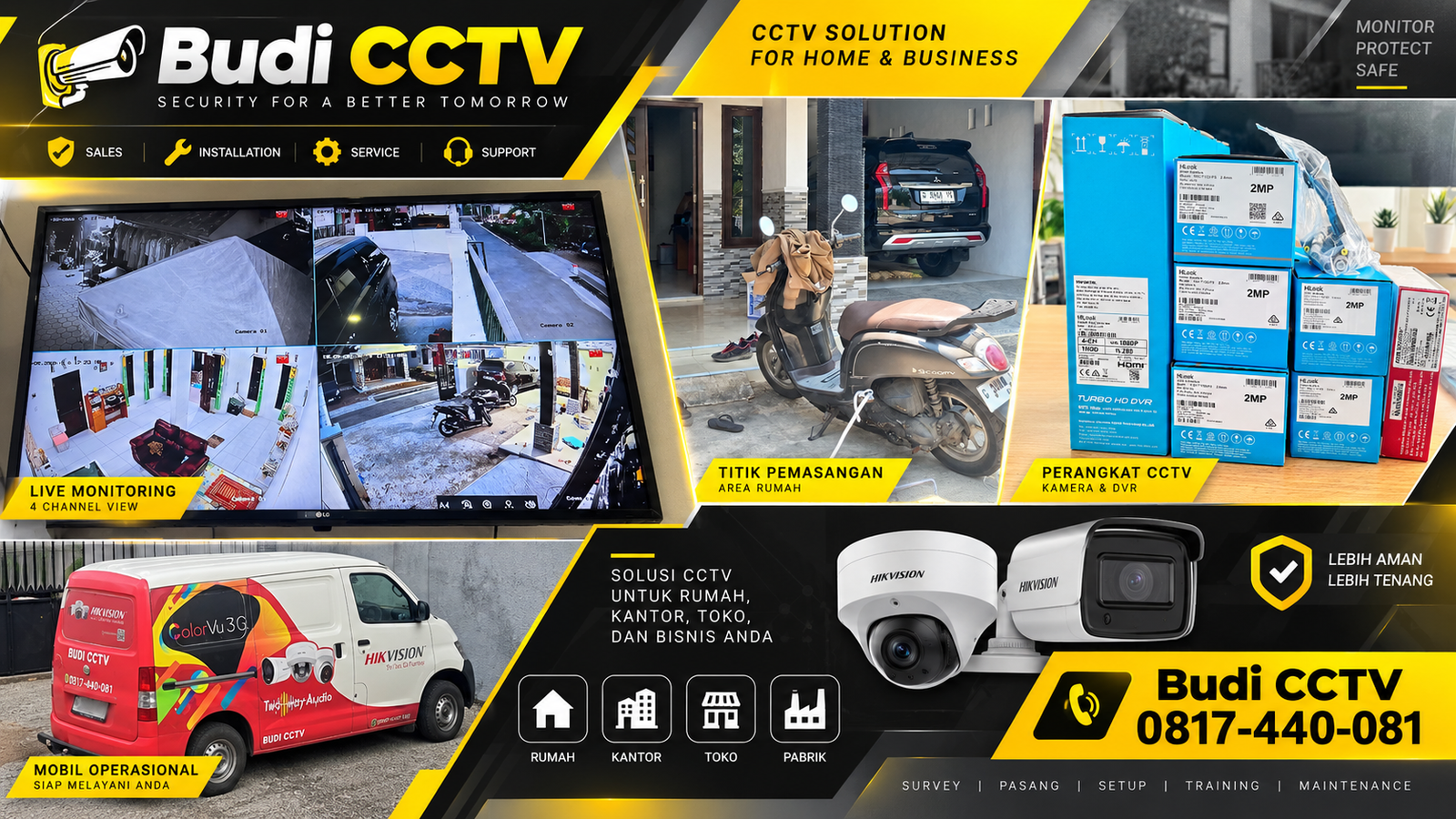 Instalasi CCTV HiLook di Rumah Pemalang dengan Sistem yang Mudah Dikembangkan