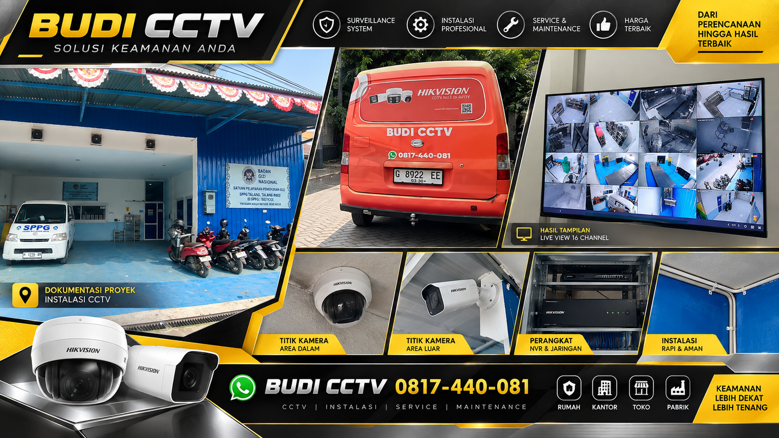 Instalasi CCTV Hikvision di SPPG Pemalang, Jaminan Keaslian Produk