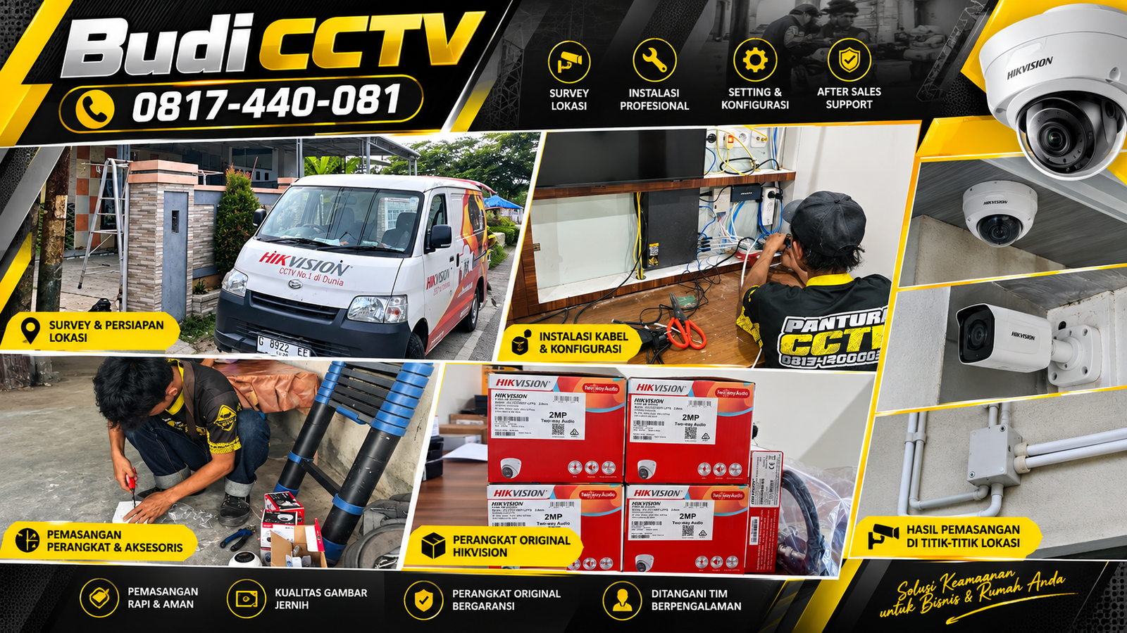 Instalasi CCTV Hikvision Two Way Audio di Rumah Pemalang, Didukung Kapasitas Penyimpanan yang Memadai