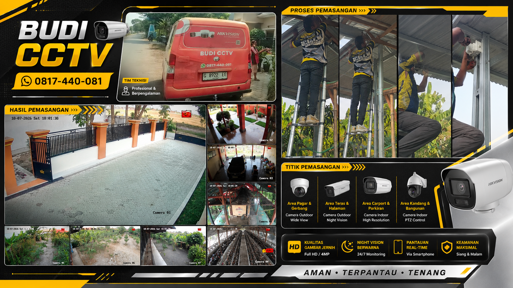 Pemasangan CCTV Hikvision di Kandang Ayam Pemalang