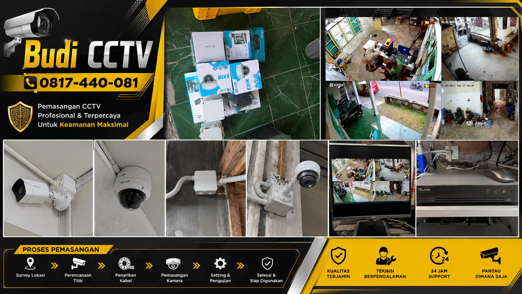 Instalasi CCTV HiLook IP Camera di Salah Satu Rumah di Tegal, Teknologi Makin Mudah