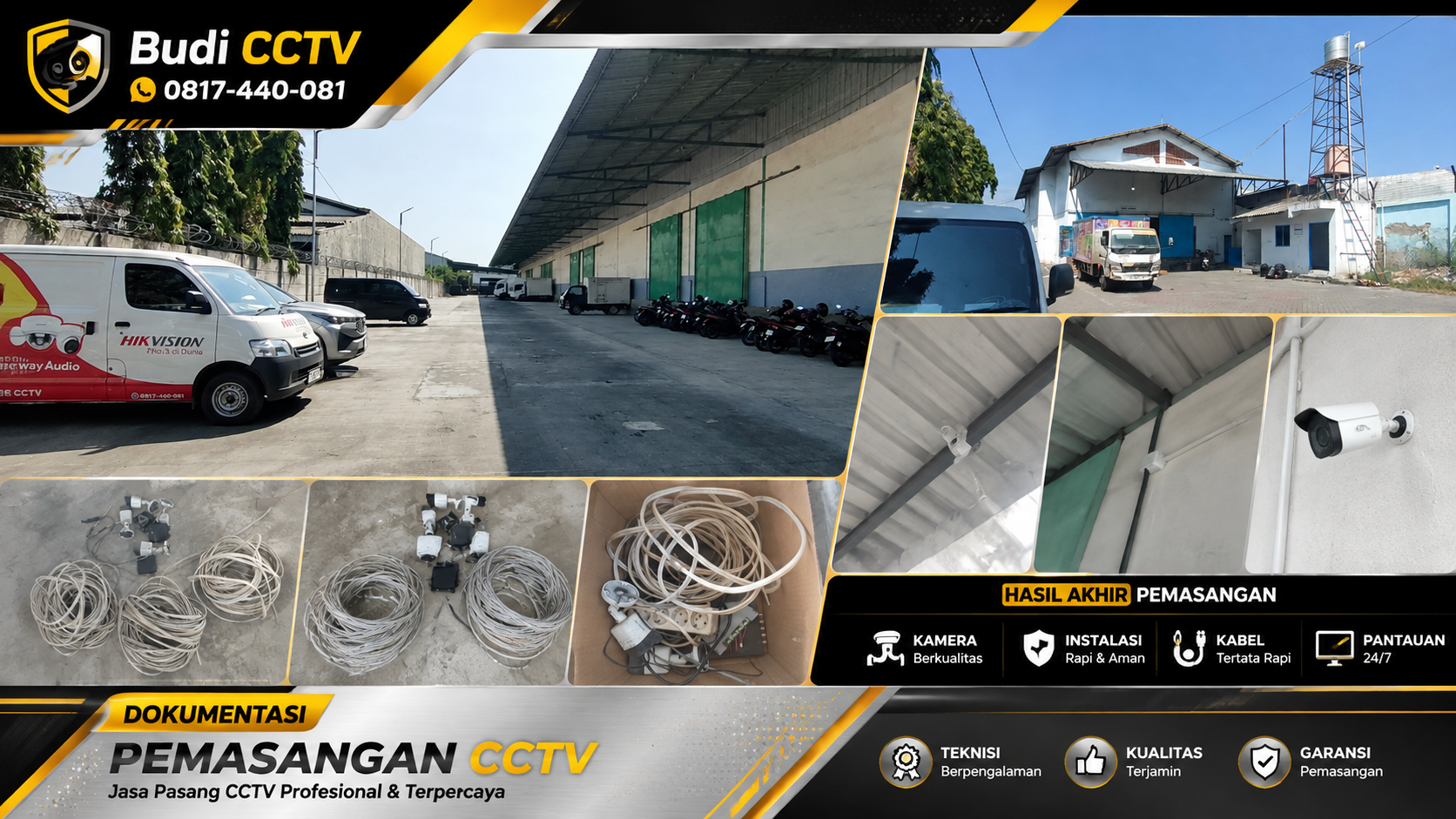 Instalasi CCTV Hikvision, Penyimpanan Rekaman Tepat di Gudang Area Tegal