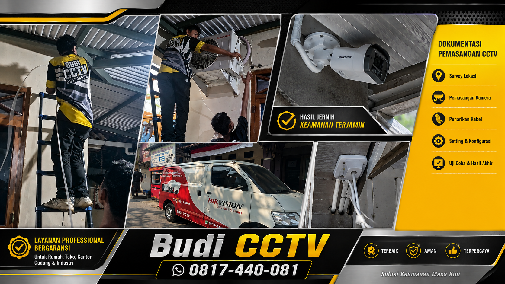 Instalasi CCTV Hikvision Slawi, Kabel Rapi dan Aman
